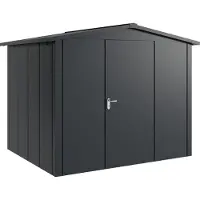 Hörmann , Metall-Gerätehaus "Juno" mit Satteldach, JSD9 - Design, 262 x 214 cm (B x T), anthrazit, 1-flüglige Tür, Anschlag rechts