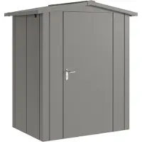 Hörmann , Metall-Gerätehaus "Juno" mit Satteldach, JSD1 - Design, 166 x 118 cm (B x T), graualuminium, 1-flüglige Tür, Anschlag rechts