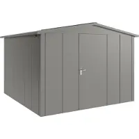Hörmann , Metall-Gerätehaus "Juno" mit Satteldach, JSD14 - Design, 310 x 310 cm (B x T), graualuminium, 1-flüglige Tür, Anschlag rechts