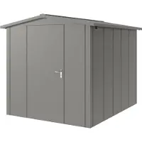 Hörmann , Metall-Gerätehaus "Juno" mit Satteldach, JSD6 - Design, 214 x 262 cm (B x T), graualuminium, 1-flüglige Tür, Anschlag links