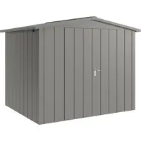Hörmann , Metall-Gerätehaus "Juno" mit Satteldach, JSD9 - Modern, 262 x 214 cm (B x T), graualuminium, 2-flüglige Tür