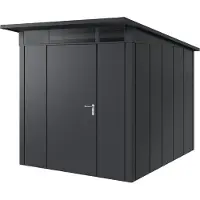 Hörmann , Metall-Gerätehaus "Juno" mit Pultdach, JPD6 - Design, 214 x 262 cm (B x T), anthrazit, 1-flüglige Tür, Anschlag links