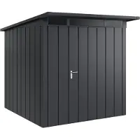 Hörmann , Metall-Gerätehaus "Juno" mit Pultdach, JPD5 - Modern, 214 x 214 cm (B x T), anthrazit, 1-flüglige Tür, Anschlag rechts