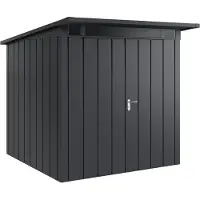 Hörmann , Metall-Gerätehaus "Juno" mit Pultdach, JPD5 - Modern, 214 x 214 cm (B x T), anthrazit, 2-flüglige Tür
