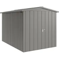 Hörmann , Metall-Gerätehaus "Juno" mit Satteldach, JSD7 - Modern, 214 x 310 cm (B x T), graualuminium, 2-flüglige Tür