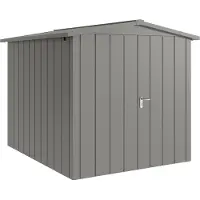 Hörmann , Metall-Gerätehaus "Juno" mit Satteldach, JSD6 - Modern, 214 x 262 cm (B x T), graualuminium, 2-flüglige Tür