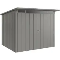 Hörmann , Metall-Gerätehaus "Juno" mit Pultdach, JPD9 - Modern, 262 x 214 cm (B x T), graualuminium, 2-flüglige Tür