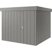 Hörmann , Metall-Gerätehaus "Juno" mit Flachdach, JFD10 - Modern, 262 x 262 cm (B x T), graualuminium, 1-flüglige Tür, Anschlag links