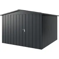 Hörmann , Metall-Gerätehaus "Juno" mit Satteldach, JSD14 - Modern, 310 x 310 cm (B x T), anthrazit, 1-flüglige Tür, Anschlag links