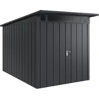 Hörmann , Metall-Gerätehaus "Juno" mit Pultdach, JPD7 - Modern, 214 x 310 cm (B x T), anthrazit, 2-flüglige Tür