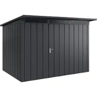 Hörmann , Metall-Gerätehaus "Juno" mit Pultdach, JPD12 - Modern, 310 x 214 cm (B x T), anthrazit, 1-flüglige Tür, Anschlag rechts