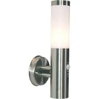 Deko-light Aussen Wandleuchte Nova 2 mit Bewegungsmelder, Edelstahl, Glas weiß, E27 max. 40W