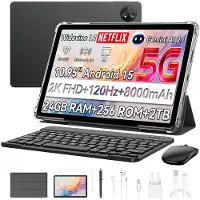 Blackview Zeno 10 Tablet 11" 2K FHD 90 Hz, Dual-SIM 4G+WLAN 5G, 24 GB (8+16) RAM + 256 GB ROM, 8800 mAh, PC-Modus, Widevine L1, Face ID, 13 MP + 16 MP, GPS, OTG mit Tastatur und Stylus, Grau