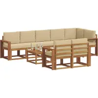 vidaXL Outdoor-Sofagarnitur 9 stk. Natur und Beige