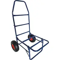 Relaxdays Transportwagen, klappbarer Rollwagen, HBT: 102x50x37 cm, luftbereift, bis 80 kg, Lastenwagen, Stahl, blau