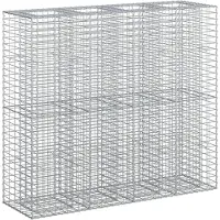 vidaXL Gabionen Hochbeet 2 pcs Silber 170 x 50 x 150 cm