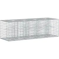 vidaXL Gabionen-Hochbeet 180 x 60 x 55 cm Verzinkter Stahl Silber