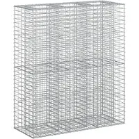Syfax Gabionen Hochbeet 2 pcs Silber 130 x 50 x 150 cm