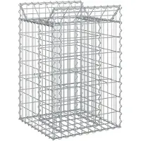 vidaXL Gabionen-Hochbeet 50 x 50 x 80 cm Verzinkter Stahl Silber