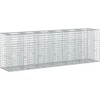 vidaXL Gabionen Hochbeet 2 pcs Silber 250 x 50 x 80 cm