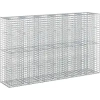 vidaXL Gabionen Hochbeet 3 Stk. 250 x 50 x 150 cm Verzinkter Stahl
