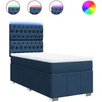 Syfax Boxspringbett mit Matratze Blau 100x200 cm Stoff