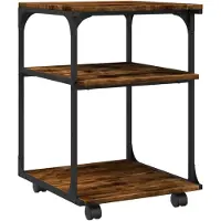 vidaXL Druckerständer 3 Ablagen Räuchereiche 43x48x64 cm Holzwerkstoff