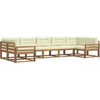 vidaXL Outdoor-Sofagarnitur 7 stk. Natur und Creme