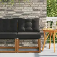 vidaXL Outdoor Mittelsofa - CLORIS - Modulare Sofateile - Massivholz Akazie und Textilene Stoff Natur - Gartenstühle C1634