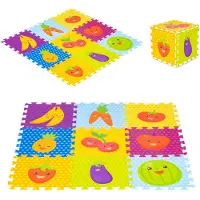 Northix Schaumstoffmatte für Kinder Obstpuzzle 9 Elemente 86x86cm IPLAY