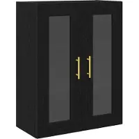 vidaXL Highboard 2 pcs Schwarz Eichen-Optik 69,5 x 34 x 180 cm