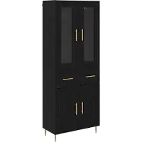 vidaXL Highboard 2 stk. Schwarz Eichen-Optik 69,5 x 34 x 180 cm