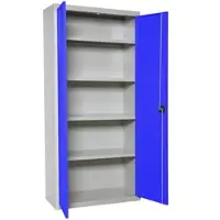 Simon Rack Aktenschrank, Mehrzweckschrank, Stahl-Aufbewahrungsschrank, 4 Ebenen, Doppeltüren, Schloss - Simonlocker