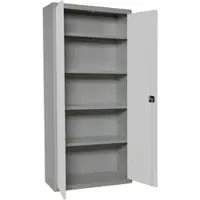 Simon Rack Aktenschrank, Mehrzweckschrank, Stahl-Aufbewahrungsschrank, 4 Ebenen, Doppeltüren, Schloss - Simonlocker