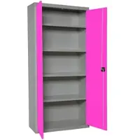 Simon Rack Aktenschrank, Mehrzweckschrank, Stahl-Aufbewahrungsschrank, 4 Ebenen, Doppeltüren, Schloss - Simonlocker