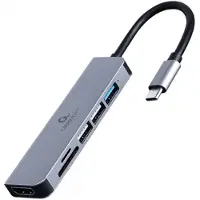 24.Se A-CM-COMBO6-02, Kabelgebunden, USB 3.2 Gen 1 (3.1 Gen 1) Type-C, Grau, MicroSD (TransFlash), SD, 128 GB, 5 Gbit/s