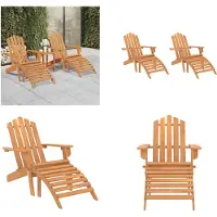 vidaXL Adirondack Gartenstühle mit Fußteilen 2 Stk. Massivholz Akazie - Gartenstuhl - Gartenstühle - Gartenstuhl Holz - Gartenstuhl Massivholz