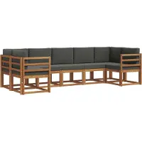 vidaXL Outdoor-Sofagarnitur 7 stk. Natur und Anthrazit