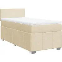 Syfax Boxspringbett mit Matratze Creme 100x200 cm Stoff