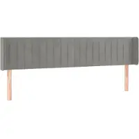 Syfax Kopfteil mit Ohren Hellgrau 163x16x78/88 cm Samt