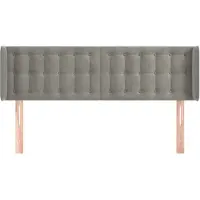 Syfax Kopfteil mit Ohren Hellgrau 147x16x78/88 cm Samt