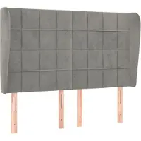 Syfax Kopfteil mit Ohren Hellgrau 147x23x118/128 cm Samt
