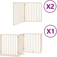 Syfax 8-tlg. Hundetor mit Tür Faltbar 640 cm Pappelholz