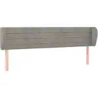 Syfax Kopfteil mit Ohren Hellgrau 163x23x78/88 cm Samt