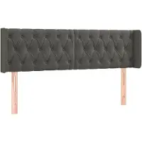 Syfax Kopfteil mit Ohren Dunkelgrau 147x16x78/88 cm Samt
