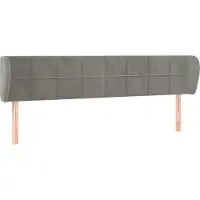 Syfax Kopfteil mit Ohren Hellgrau 183x23x78/88 cm Samt