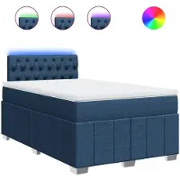 Syfax Boxspringbett mit Matratze Blau 120x200 cm Stoff