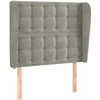 Syfax Kopfteil mit Ohren Hellgrau 103x23x118/128 cm Samt