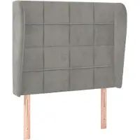 Syfax Kopfteil mit Ohren Hellgrau 103x23x118/128 cm Samt