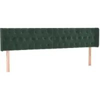 Syfax Kopfteil mit Ohren Dunkelgrün 183x16x78/88 cm Samt